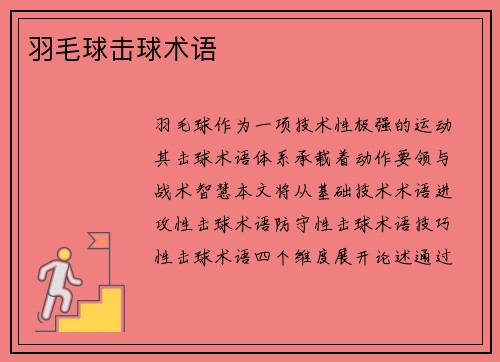 羽毛球击球术语